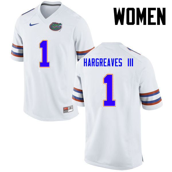 Women Florida Gators #1 Vernon Hargreaves III College Football Jerseys-White